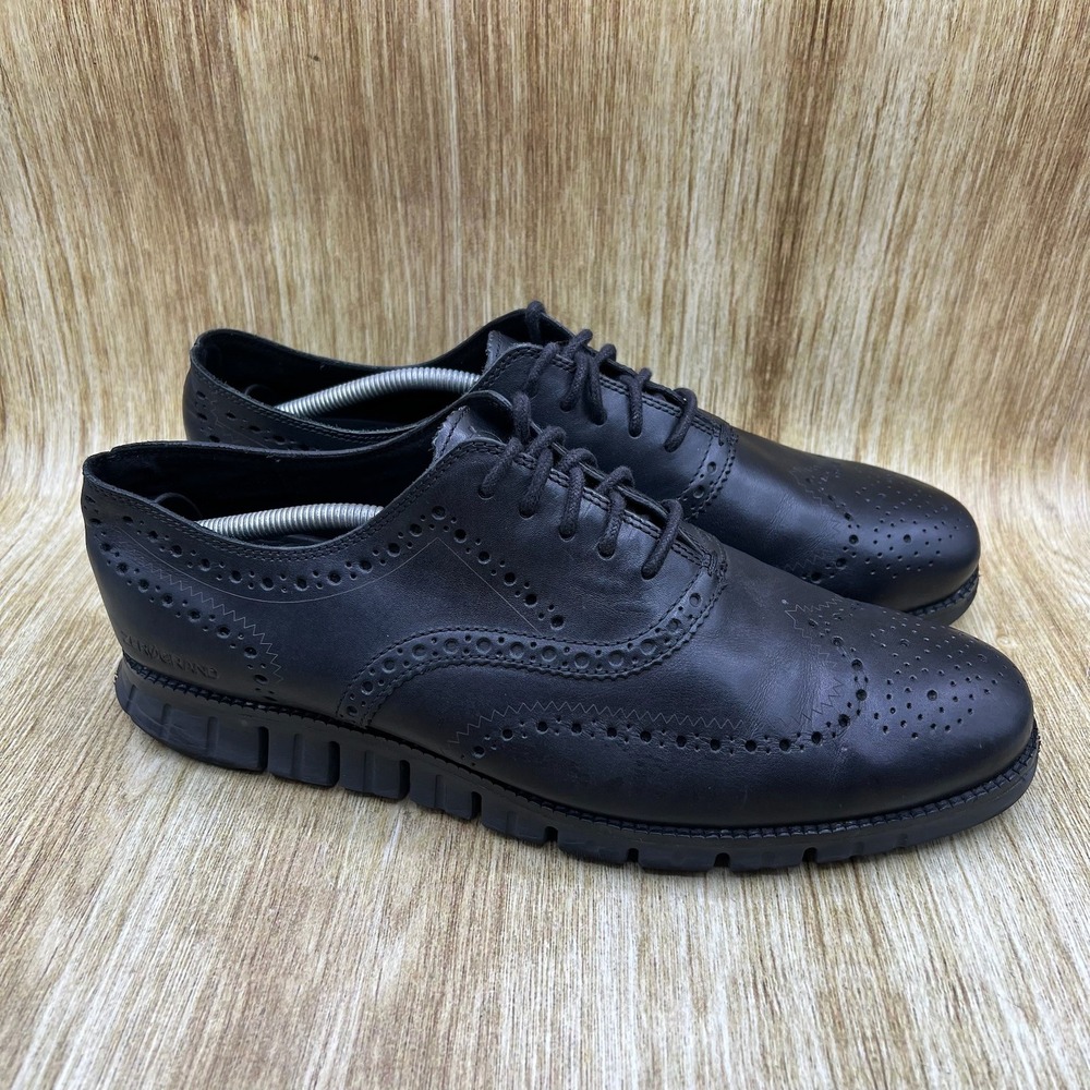 Cole Haan Zerogrand Wingtip Oxford Men's Size 12 W Black Leather Shoes C20719